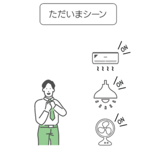 SpaceCoreのただいまシーンの実行イメージイラスト